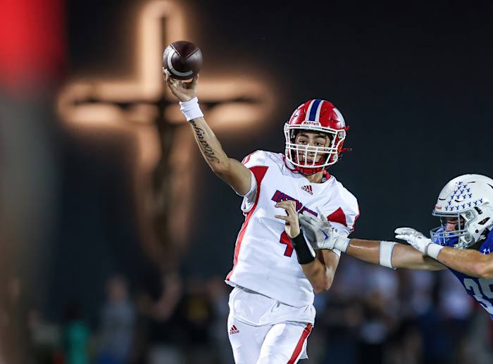 Bishop Miege Kansas at Rockhurst Missouri football 9-22-23 David Smith 23723
